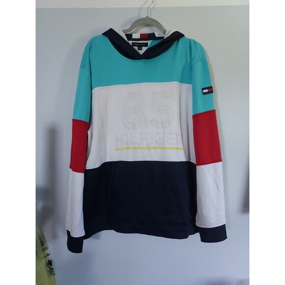 Tommy Hilfiger “85 Hilfiger” Mens Hoodie Zip Pockets Sweatshirt Size XXL - Picture 1 of 3